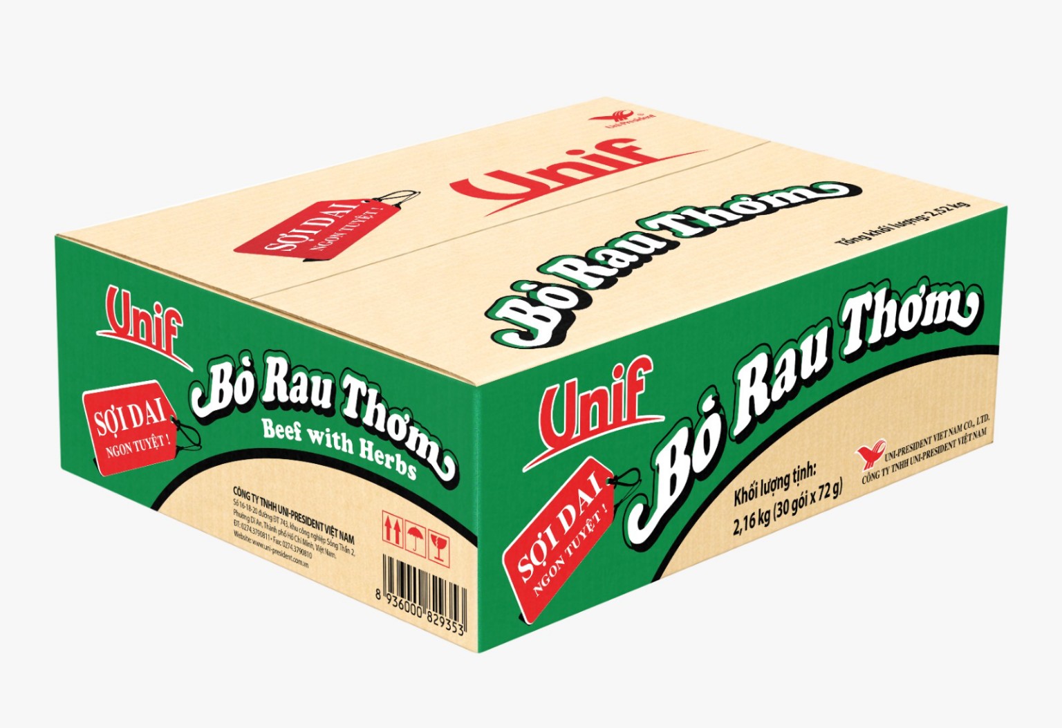 Carton de produits alimentaires importés